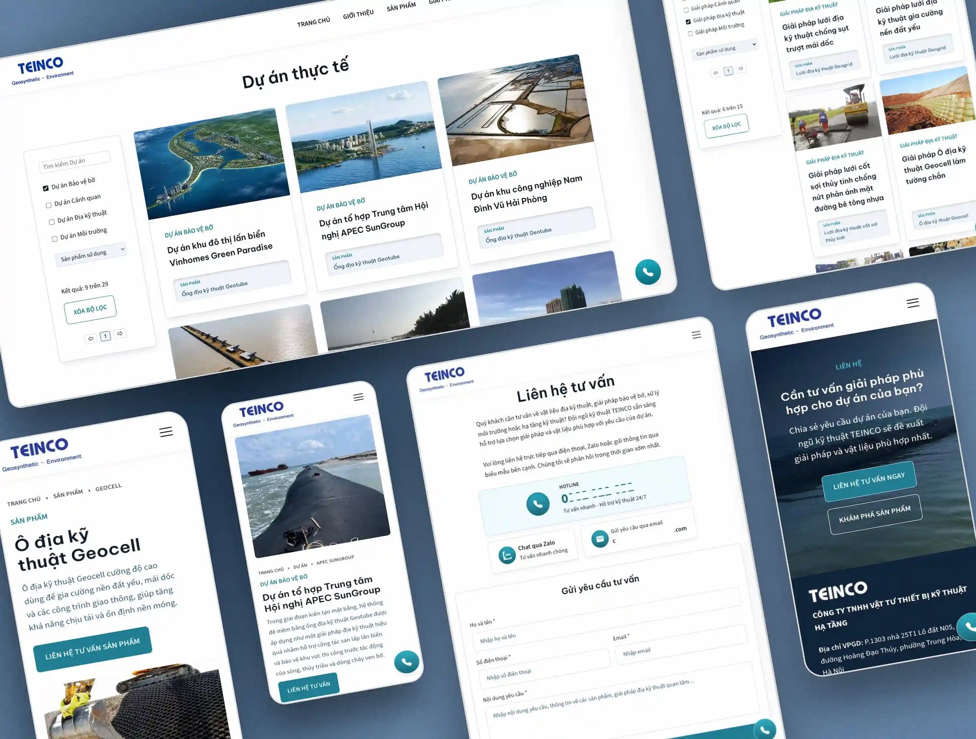 New industrial website showcase on multiple devices
