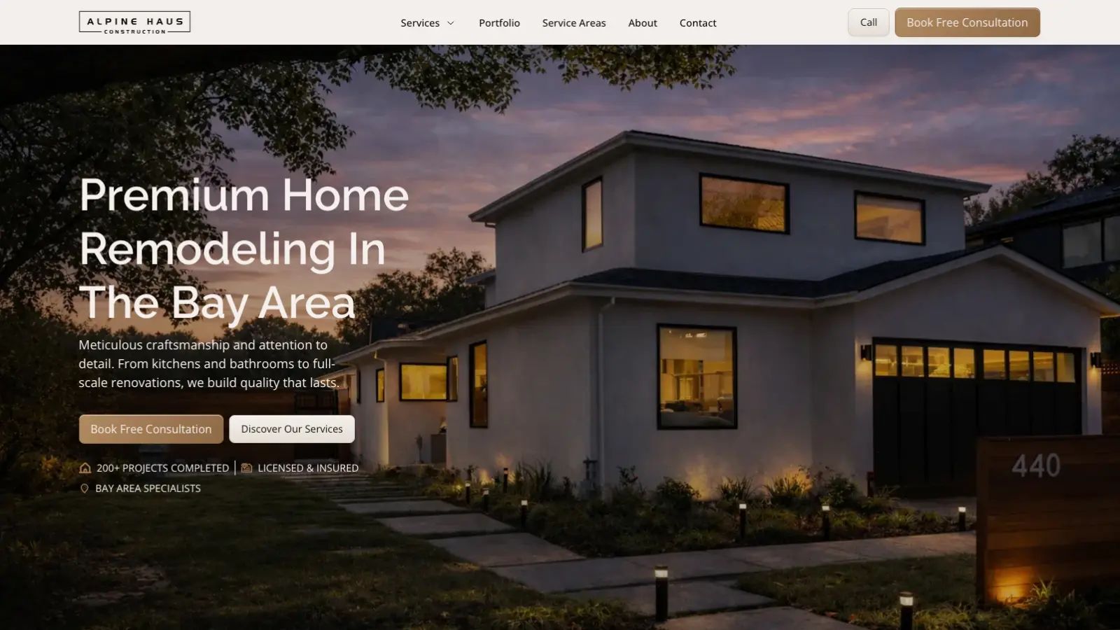 Alpine Haus Construction - Home Remodeling Contractor Website redesign by Vibrance Pixels