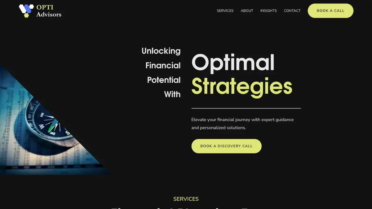 OptiAdvisors - Website designed and created by Vibrance Pixels